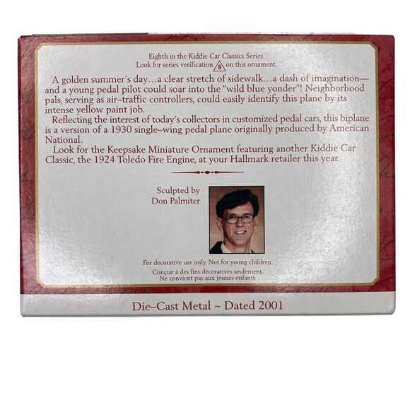 1930 Custom Biplane Kiddie Car Classics Hallmark Keepsake Ornament - Picture 2 of 2